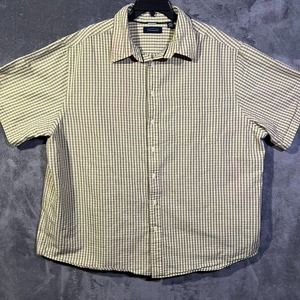 Roundtree Yorke Mens 3XLT Plaid Shirt Short Sleeve Button Up Yellow & Black